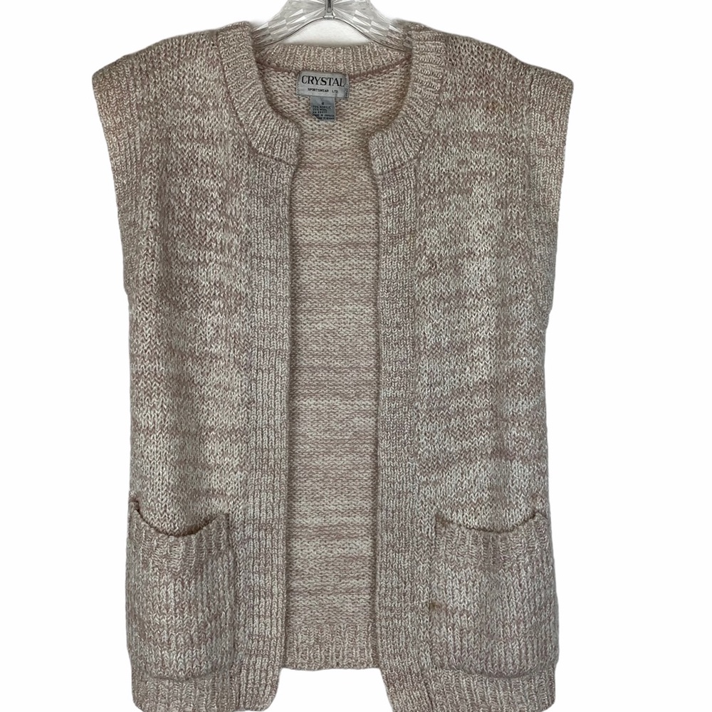 Crystal Sportswear Vintage Sweater Vest Pockets S